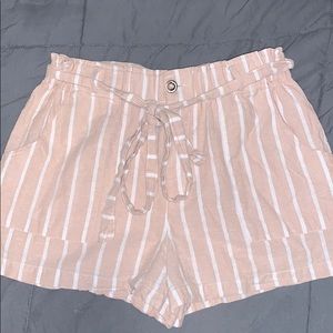High Waist Paper Bag Shorts